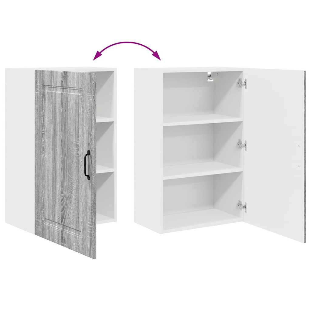 Kitchen Wall Cabinet with Shelf Grey Sonoma 50 x 31 x 80 cm