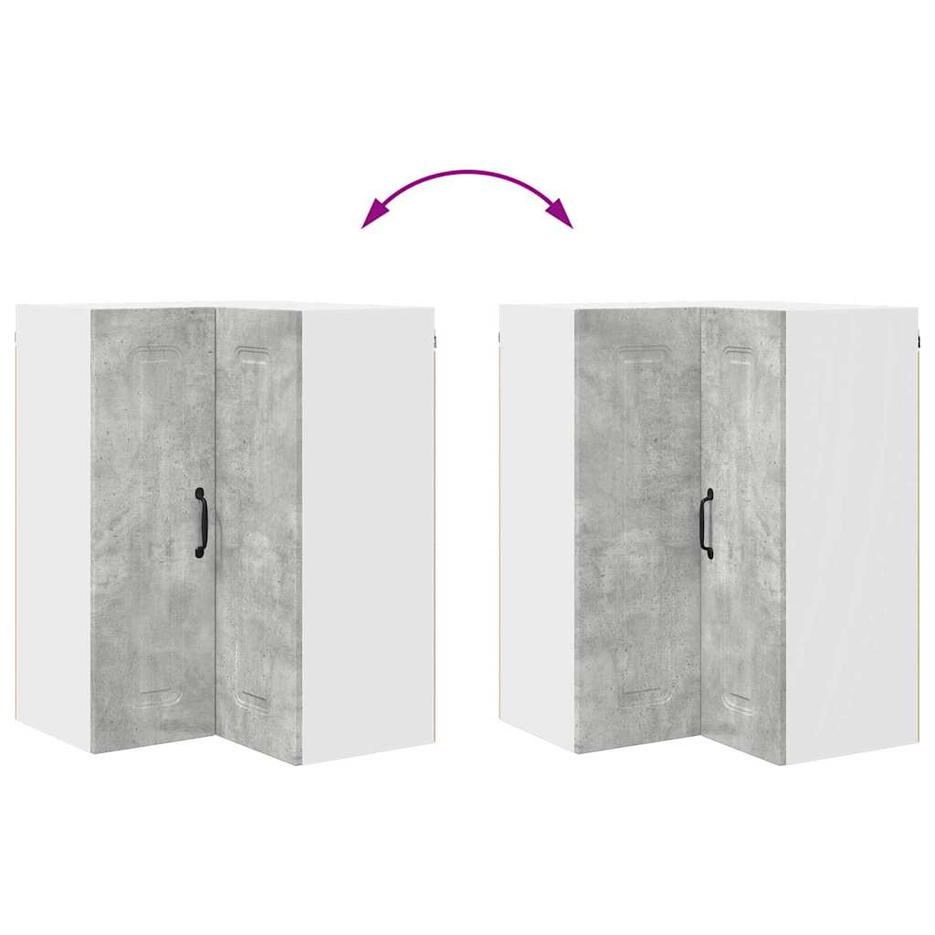 Kitchen Wall Cabinet with Shelf Concrete Grey 57 x 57 x 80 cm