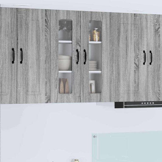 Kitchen Wall Cabinet with Shelf Grey Sonoma 60 x 31 x 80 cm