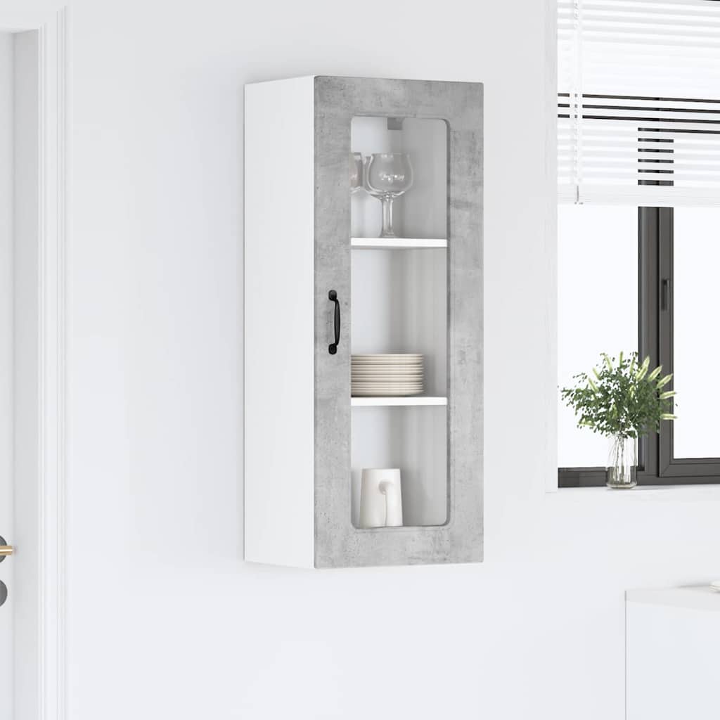 Kitchen Wall Cabinet with Shelf Concrete Grey 40 x 31 x 100 cm