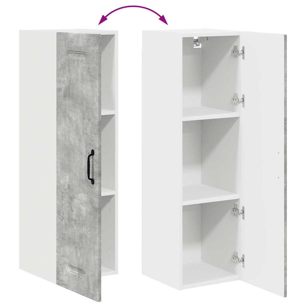 Kitchen Wall Cabinet with Shelf Concrete Grey 30 x 31 x 100 cm