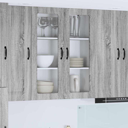 Kitchen Wall Cabinet with Shelf Grey Sonoma 80 x 31 x 100 cm