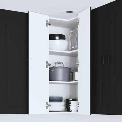 Kitchen Wall Cabinet Black 57 x 57 x 100 cm Engineered Wood