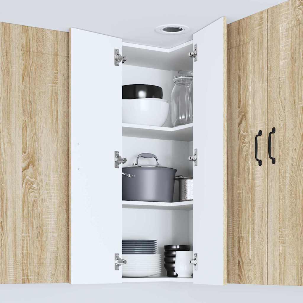 Kitchen Wall Cabinet with Shelf Sonoma Oak 57 x 57 x 100 cm