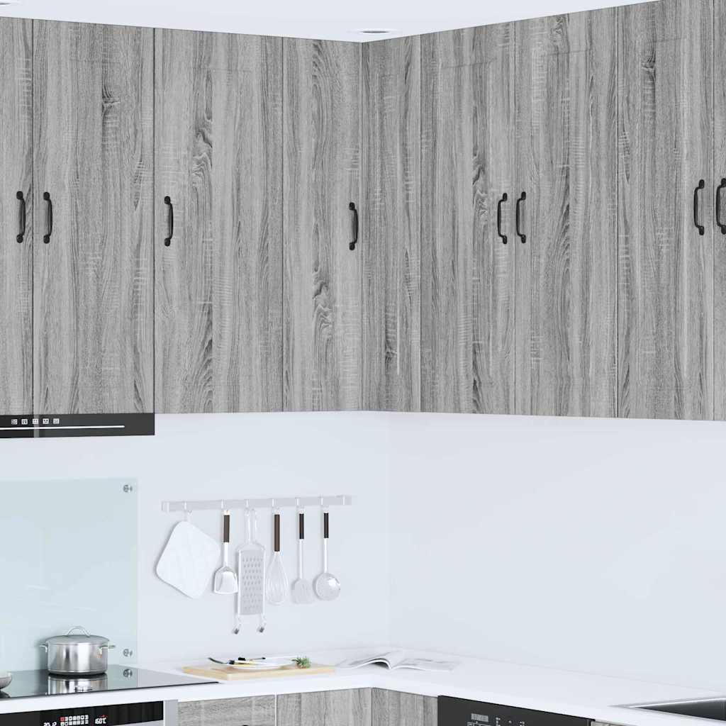 Kitchen Wall Cabinet with Shelf Grey Sonoma 57 x 57 x 100 cm
