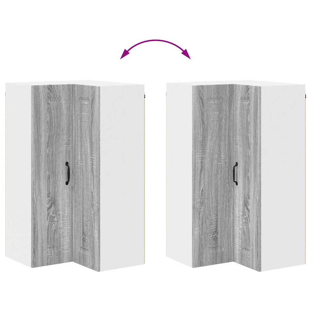 Kitchen Wall Cabinet with Shelf Grey Sonoma 57 x 57 x 100 cm