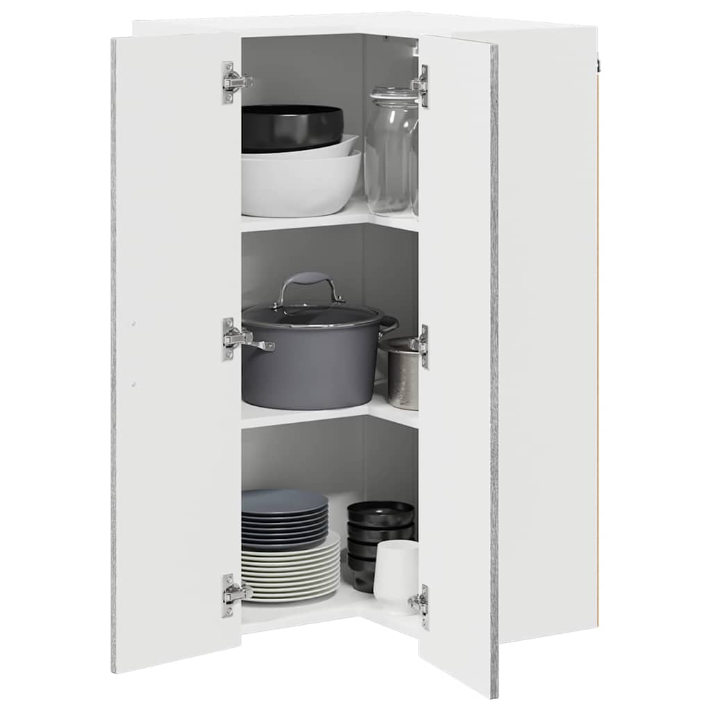 Kitchen Wall Cabinet with Shelf Grey Sonoma 57 x 57 x 100 cm