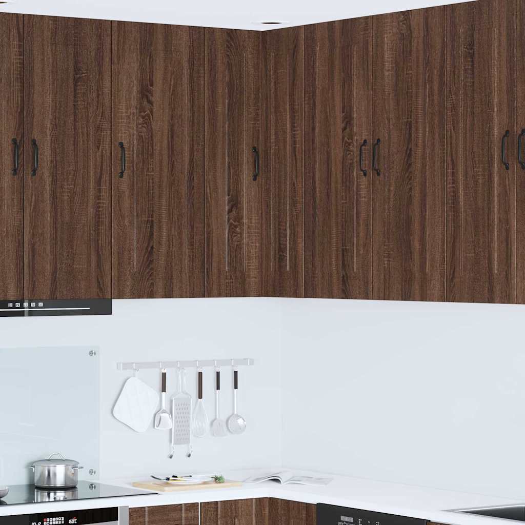 Kitchen Wall Cabinet Brown Oak 57 x 57 x 100 cm Engineered Wood