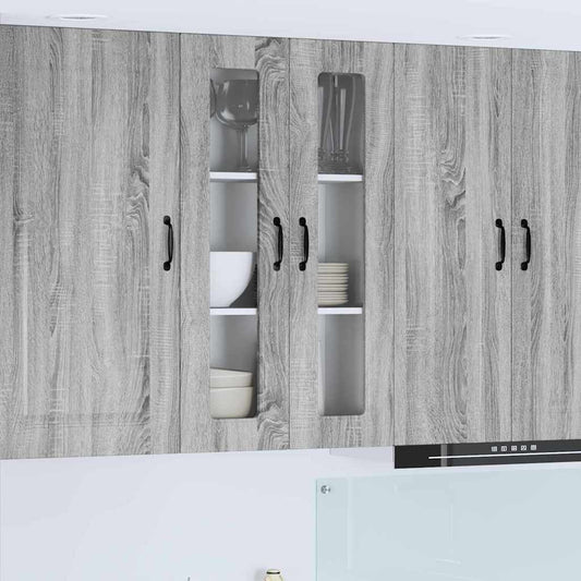Kitchen Wall Cabinet with Shelf Grey Sonoma 60 x 31 x 100 cm