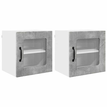Kitchen Cabinet with Shelf 2 pcs Concrete Grey 40 x 31 x 40 cm