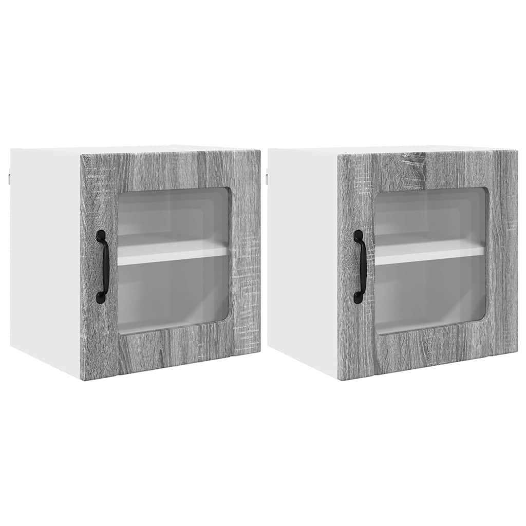 Kitchen Cabinet with Shelf 2 pcs Grey Sonoma 40 x 31 x 40 cm