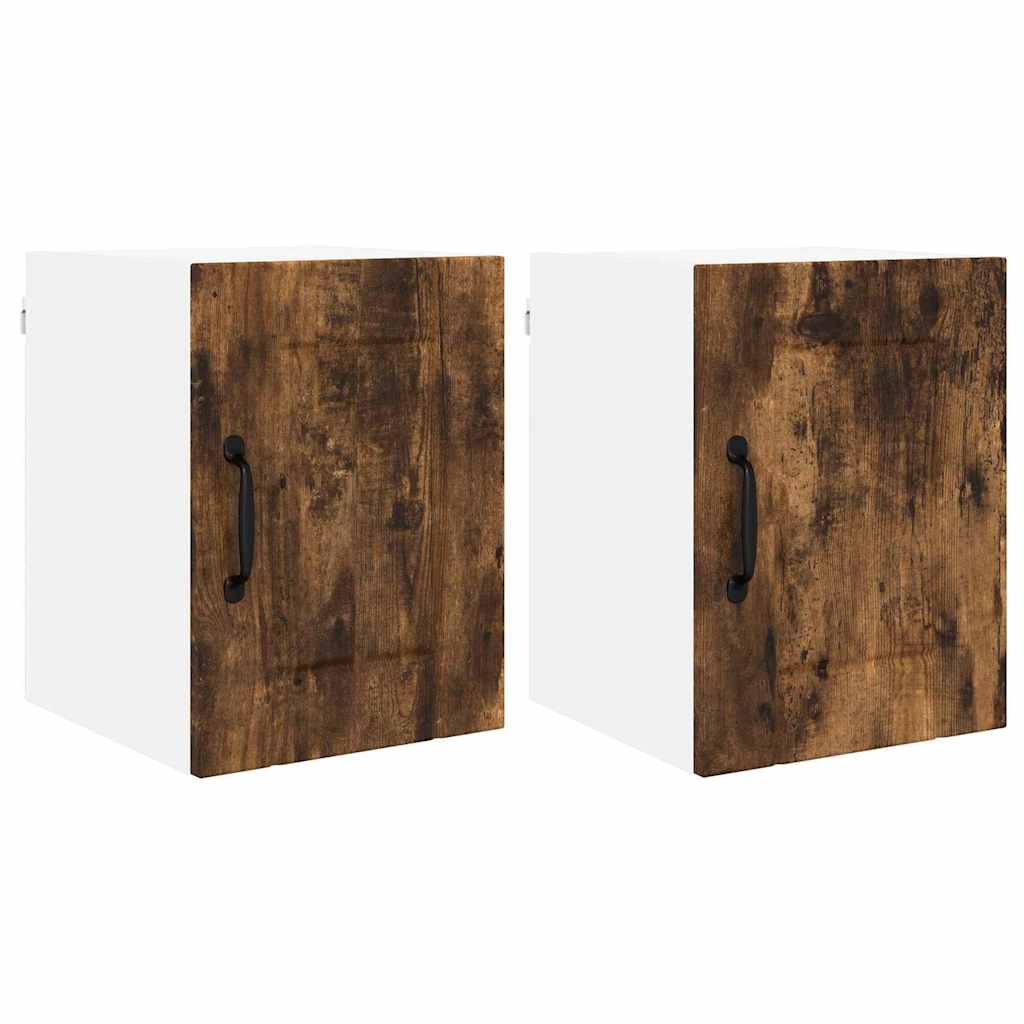 Kitchen Cabinet with Shelf 2 pcs Smoked Oak 30 x 31 x 40 cm