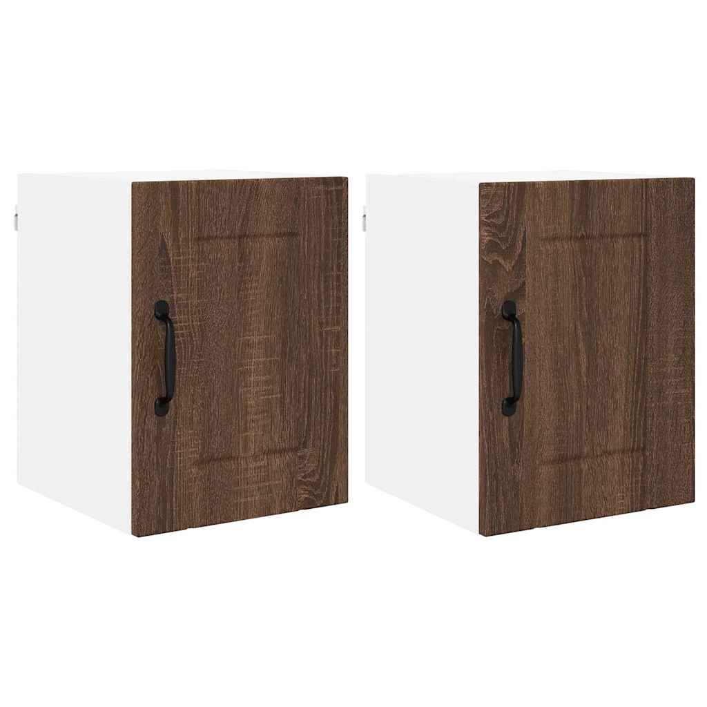 Kitchen Cabinet 2 pcs Brown Oak 30 x 31 x 40 cm Engineered Wood