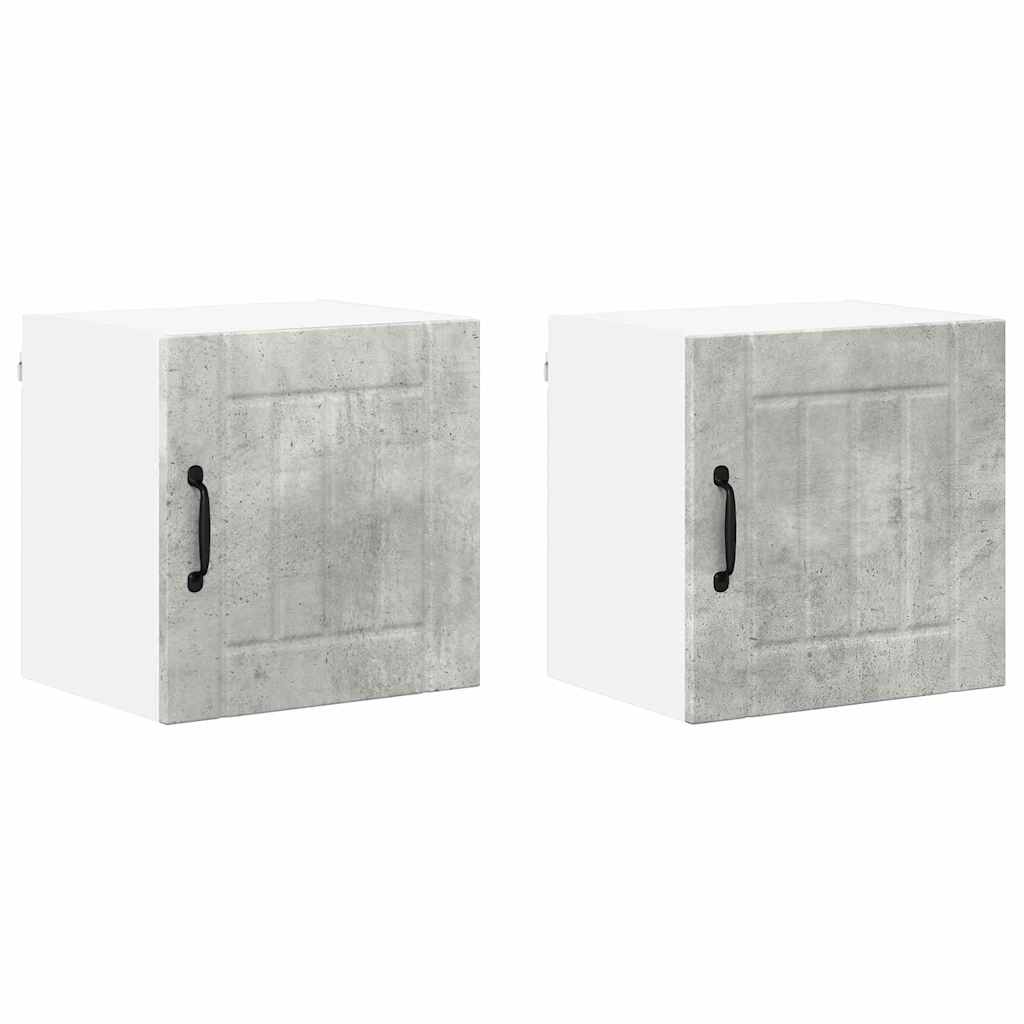 Kitchen Cabinet with Shelf 2 pcs Concrete Grey 40 x 31 x 40 cm