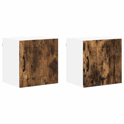 Kitchen Cabinet with Shelf 2 pcs Smoked Oak 40 x 31 x 40 cm