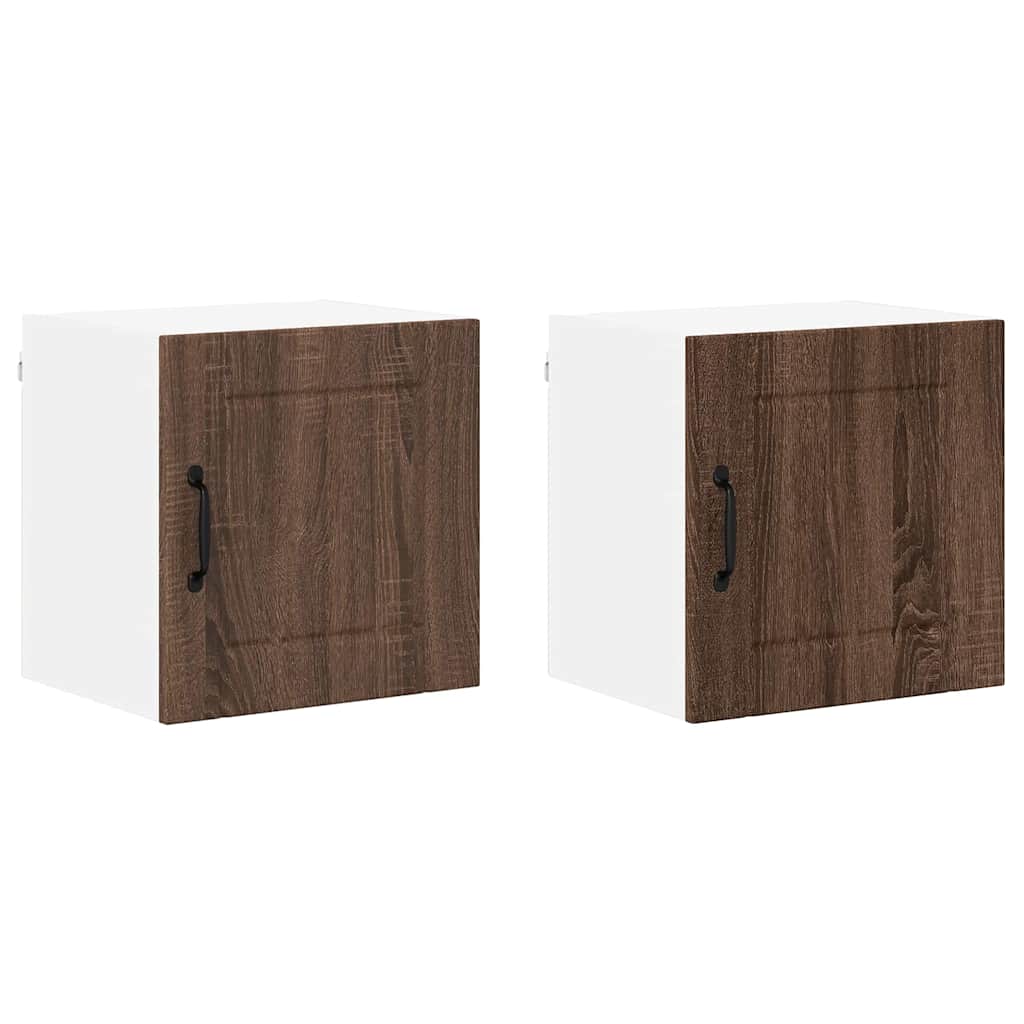 Kitchen Cabinet 2 pcs Brown Oak 40 x 31 x 40 cm Engineered Wood
