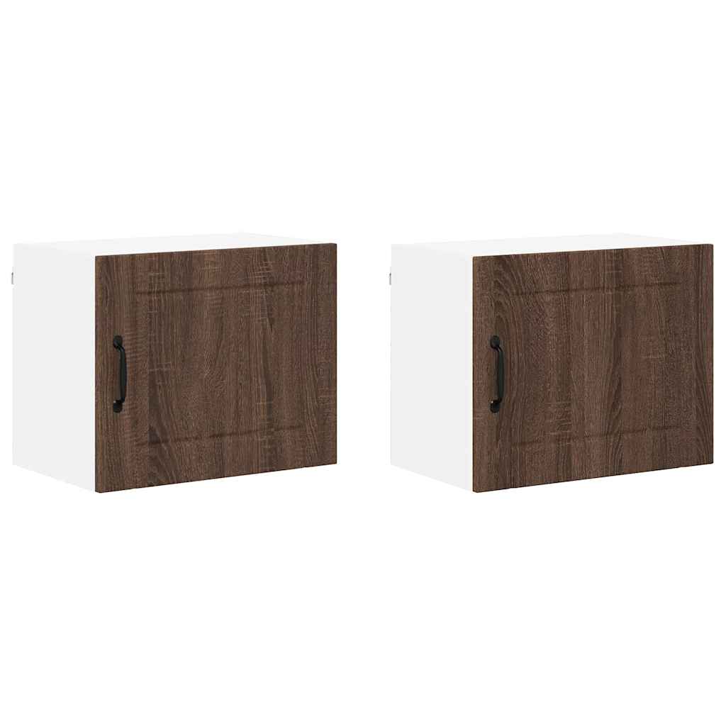 Kitchen Cabinet 2 pcs Brown Oak 50 x 31 x 40 cm Engineered Wood