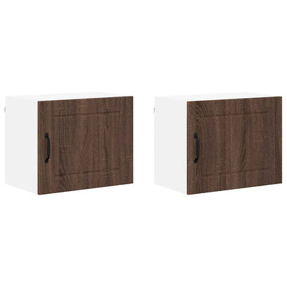 Kitchen Cabinet 2 pcs Brown Oak 50 x 31 x 40 cm Engineered Wood