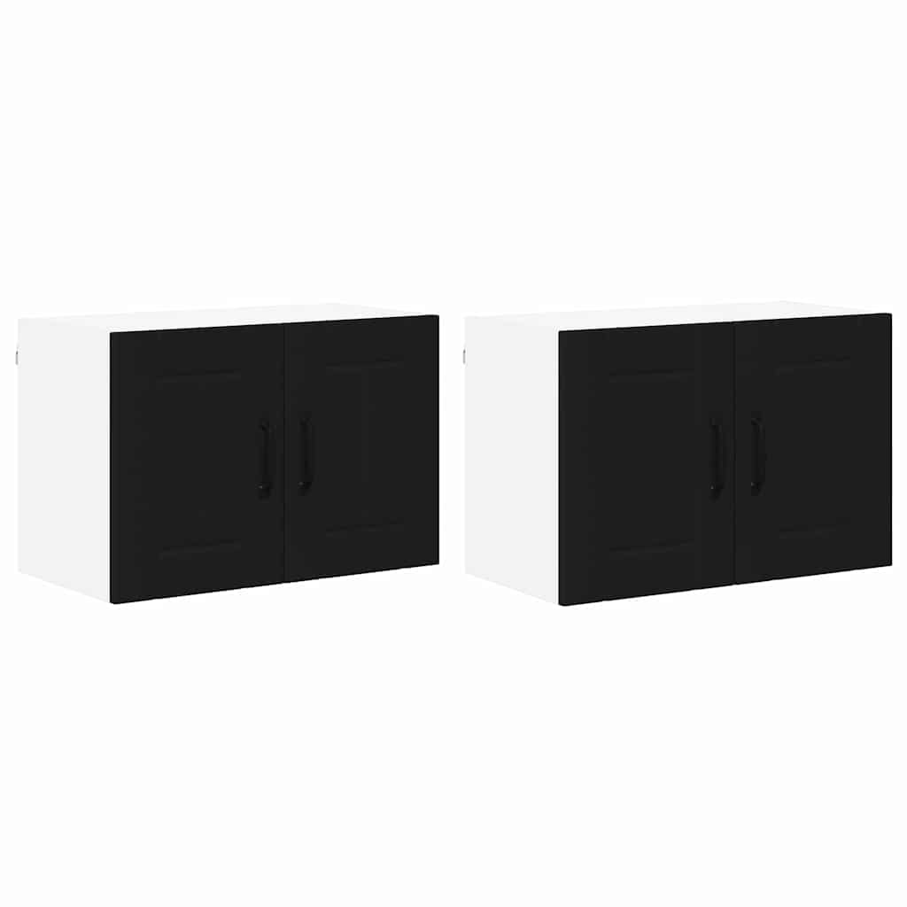 Kitchen Cabinet 2 pcs Black 60 x 31 x 40 cm Engineered Wood