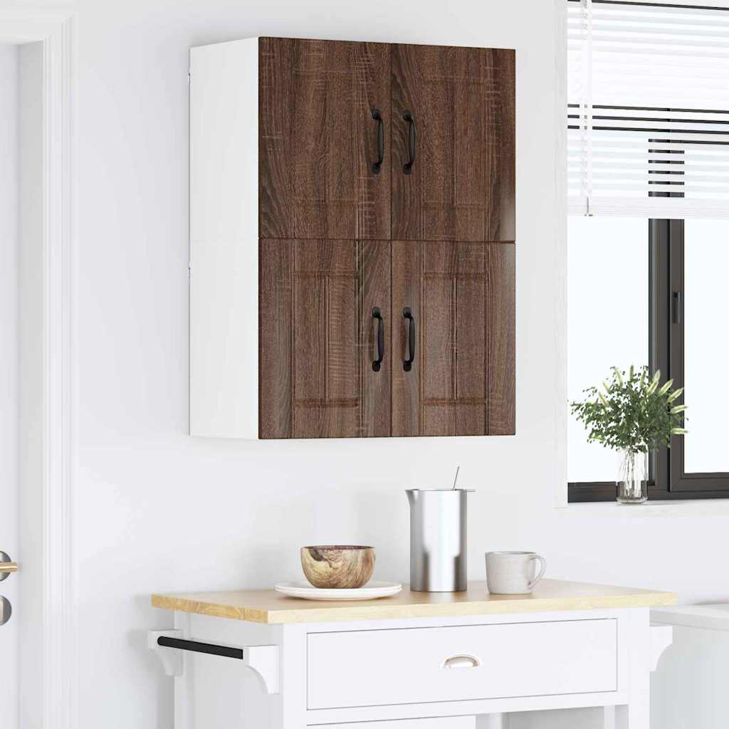 Kitchen Wall Cabinets with Door 2 pcs Brown Oak 60 x 31 x 40 cm