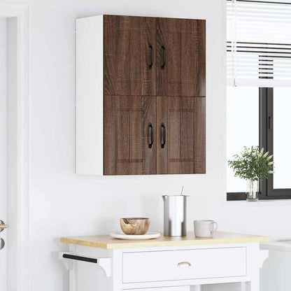 Kitchen Wall Cabinets with Door 2 pcs Brown Oak 60 x 31 x 40 cm