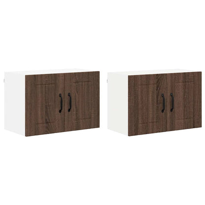 Kitchen Wall Cabinets with Door 2 pcs Brown Oak 60 x 31 x 40 cm