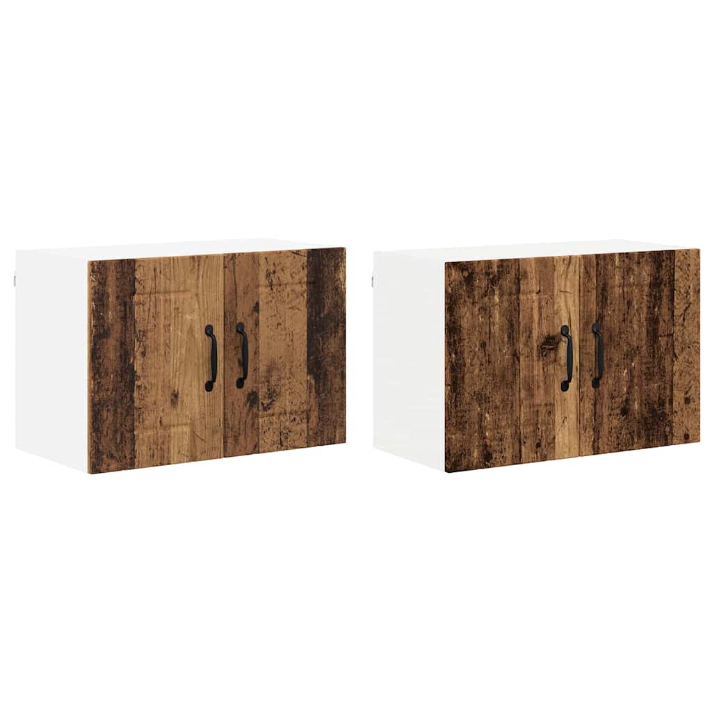 Kitchen Wall Cabinets with Shelf 2 pcs Old Wood 60 x 31 x 40 cm