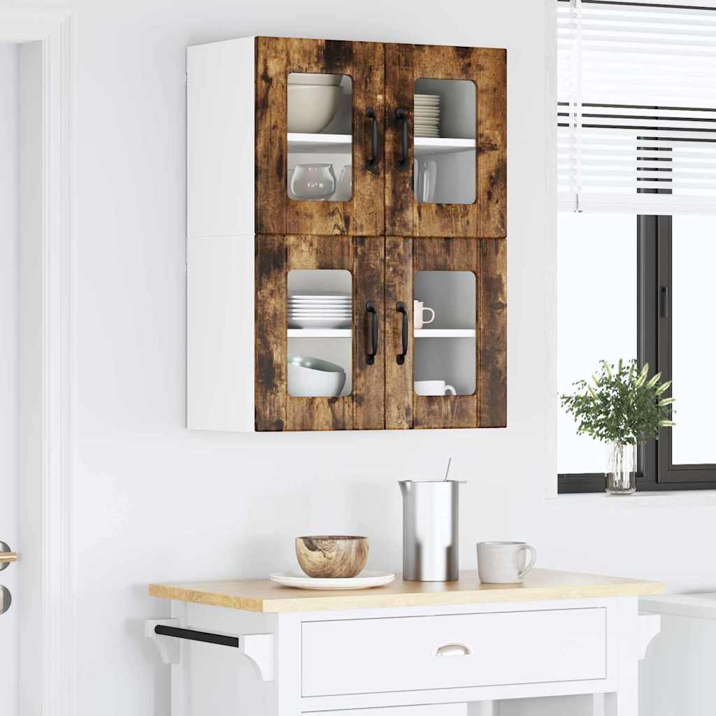 Kitchen Cabinet with Shelf 2 pcs Smoked Oak 60 x 31 x 40 cm