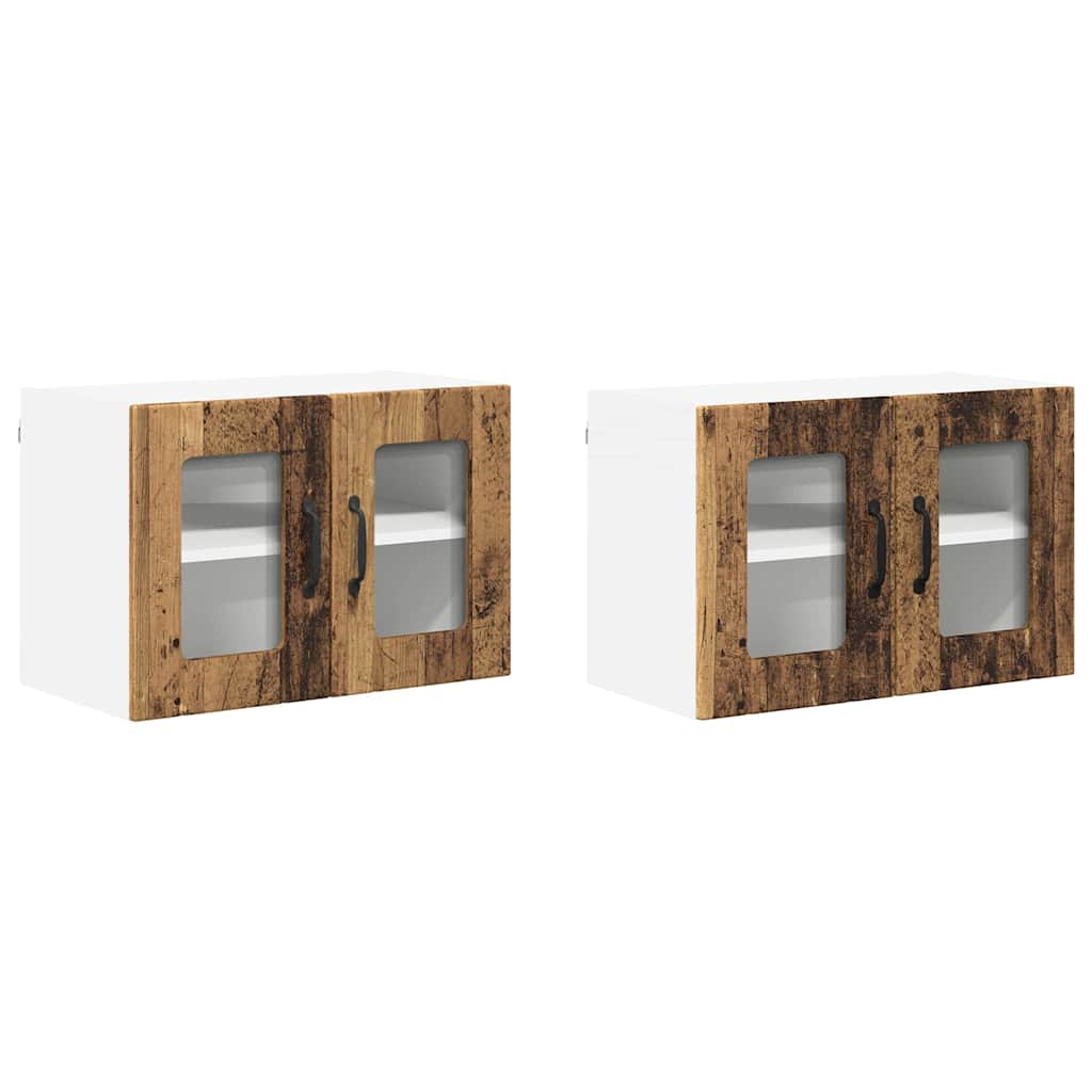 Kitchen Cabinet 2 pcs Old Wood 60 x 31 x 40 cm Engineered Wood