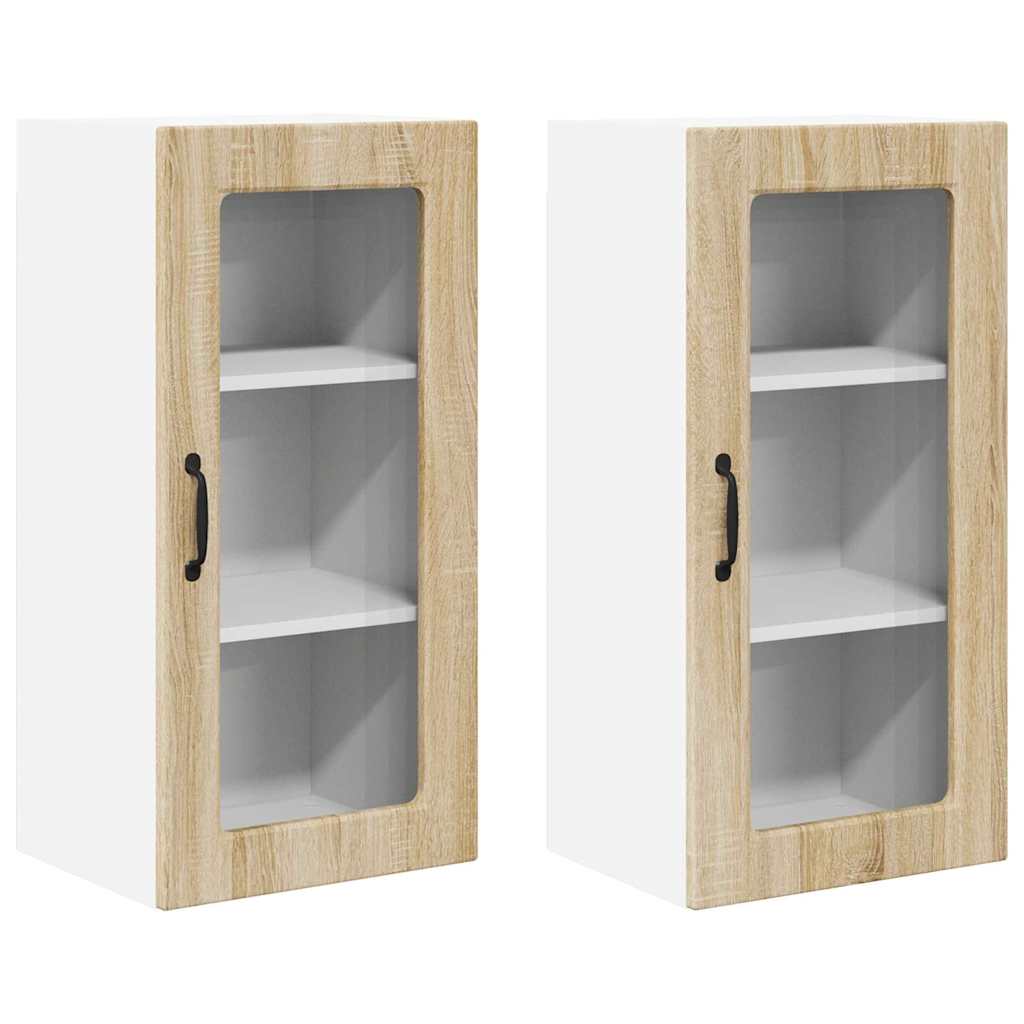 Kitchen Cabinet with Shelf 2 pcs Sonoma Oak 40 x 31 x 80 cm