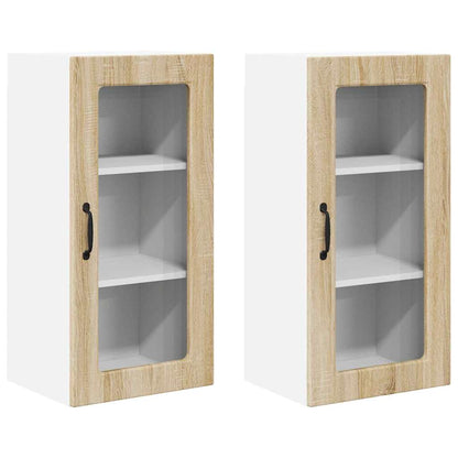 Kitchen Cabinet with Shelf 2 pcs Sonoma Oak 40 x 31 x 80 cm