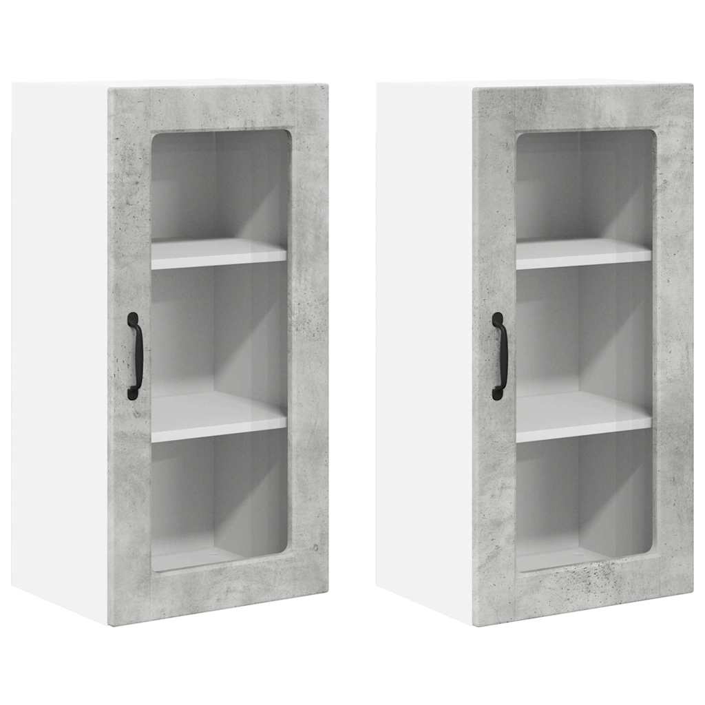 Kitchen Cabinet with Shelf 2 pcs Concrete Grey 40 x 31 x 80 cm