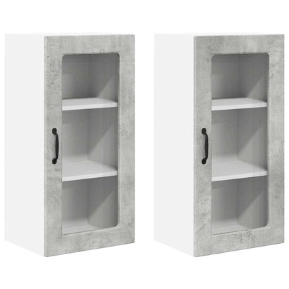 Kitchen Cabinet with Shelf 2 pcs Concrete Grey 40 x 31 x 80 cm