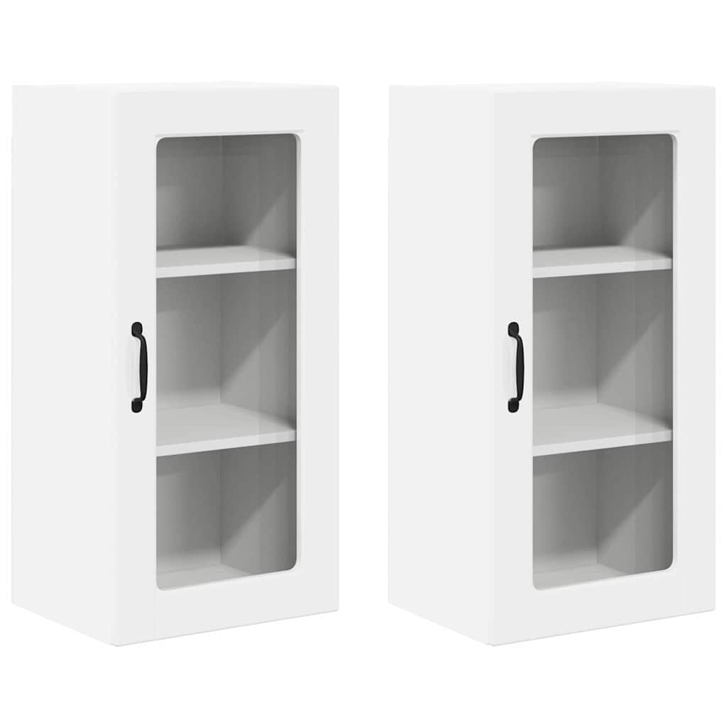 Kitchen Cabinet 2 pcs High Gloss White 40 x 31 x 80 cm