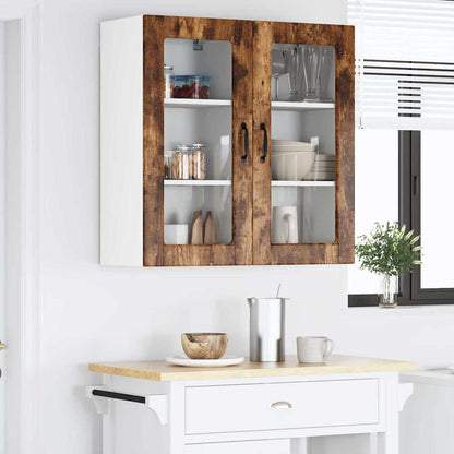 Kitchen Cabinet with Shelf 2 pcs Smoked Oak 40 x 31 x 80 cm