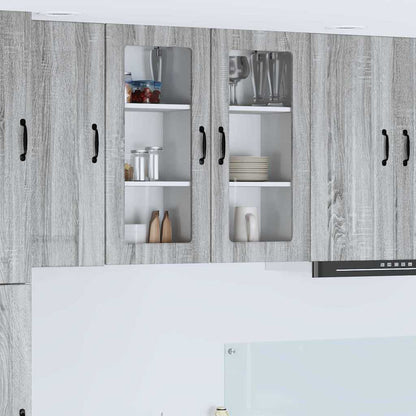 Kitchen Cabinet with Shelf 2 pcs Grey Sonoma 40 x 31 x 80 cm