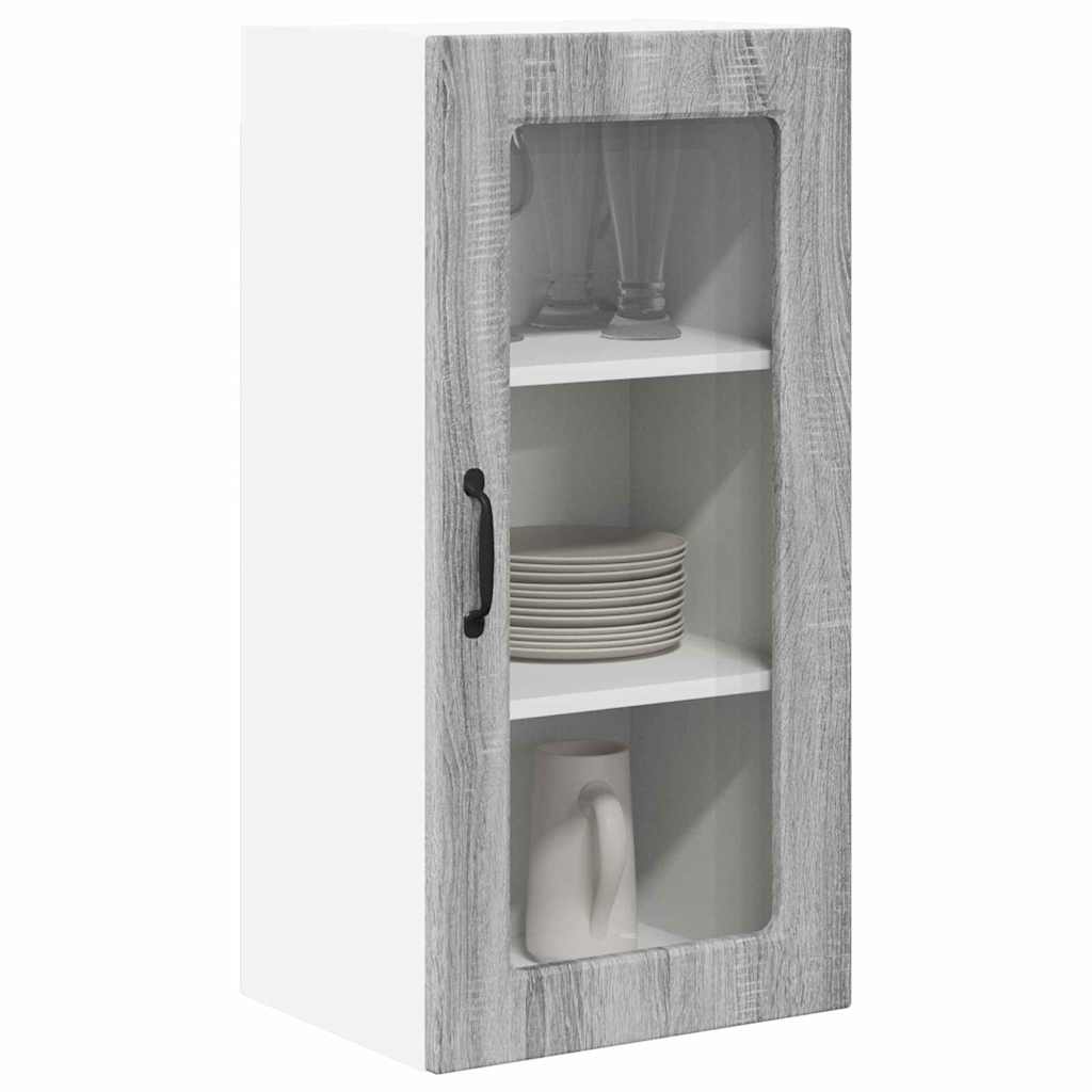 Kitchen Cabinet with Shelf 2 pcs Grey Sonoma 40 x 31 x 80 cm