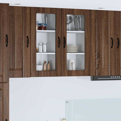 Kitchen Cabinet 2 pcs Brown Oak 40 x 31 x 80 cm Engineered Wood