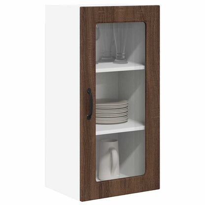 Kitchen Cabinet 2 pcs Brown Oak 40 x 31 x 80 cm Engineered Wood