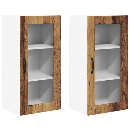 Kitchen Cabinet 2 pcs Old Wood 40 x 31 x 80 cm Engineered Wood