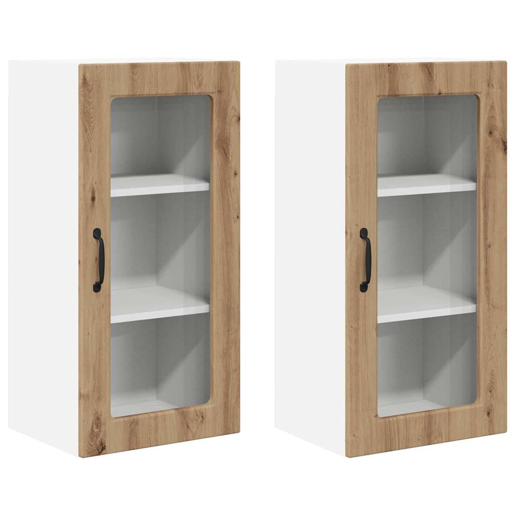 Kitchen Cabinet with Shelf 2 pcs Artisan Oak 40 x 31 x 80 cm