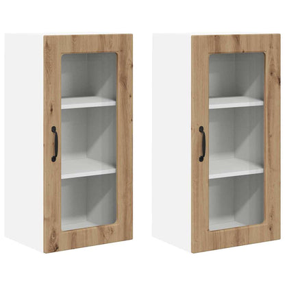 Kitchen Cabinet with Shelf 2 pcs Artisan Oak 40 x 31 x 80 cm