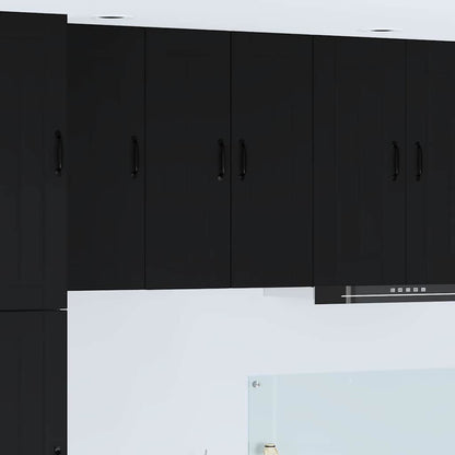 Kitchen Cabinet 2 pcs Black 30 x 31 x 80 cm Engineered Wood