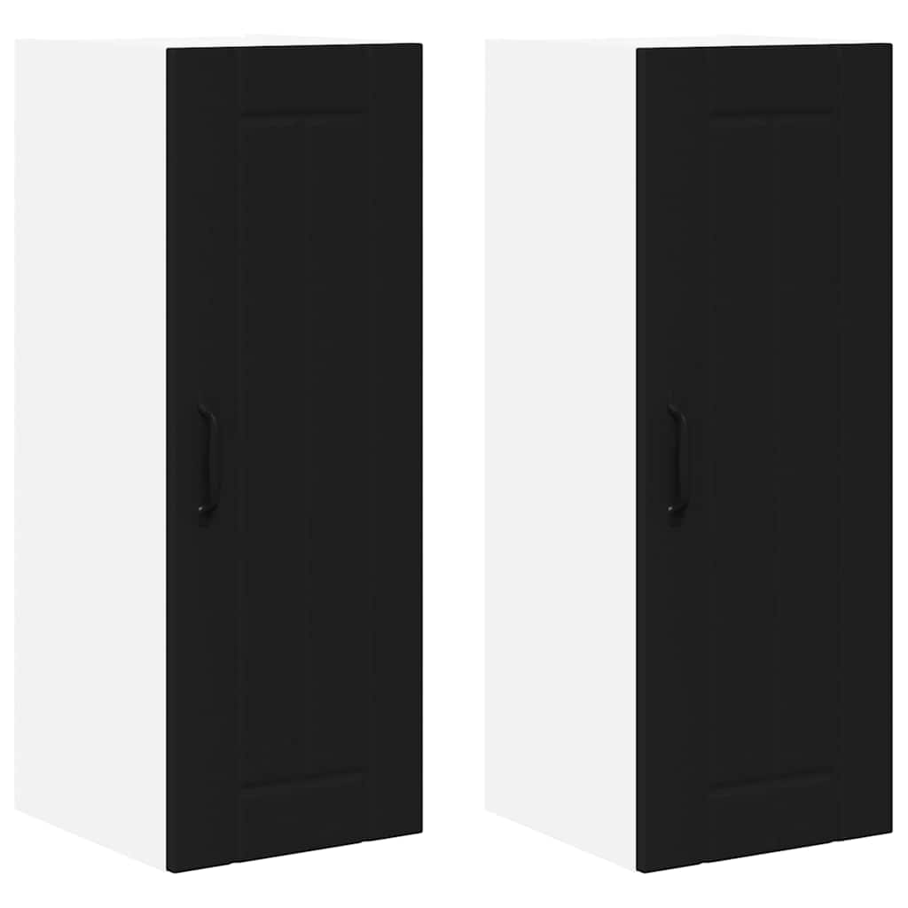 Kitchen Cabinet 2 pcs Black 30 x 31 x 80 cm Engineered Wood