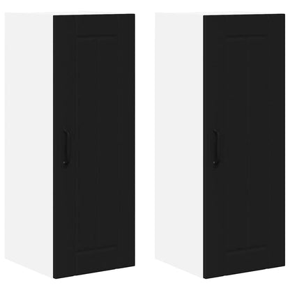 Kitchen Cabinet 2 pcs Black 30 x 31 x 80 cm Engineered Wood