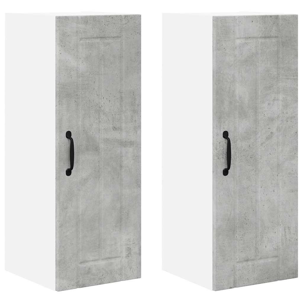 Kitchen Cabinet with Shelf 2 pcs Concrete Grey 30 x 31 x 80 cm
