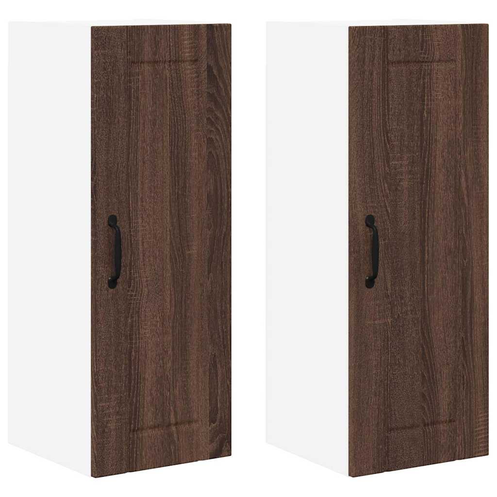 Kitchen Cabinet 2 pcs Brown Oak 30 x 31 x 80 cm Engineered Wood