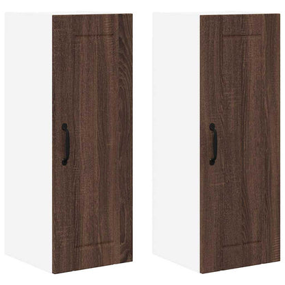 Kitchen Cabinet 2 pcs Brown Oak 30 x 31 x 80 cm Engineered Wood