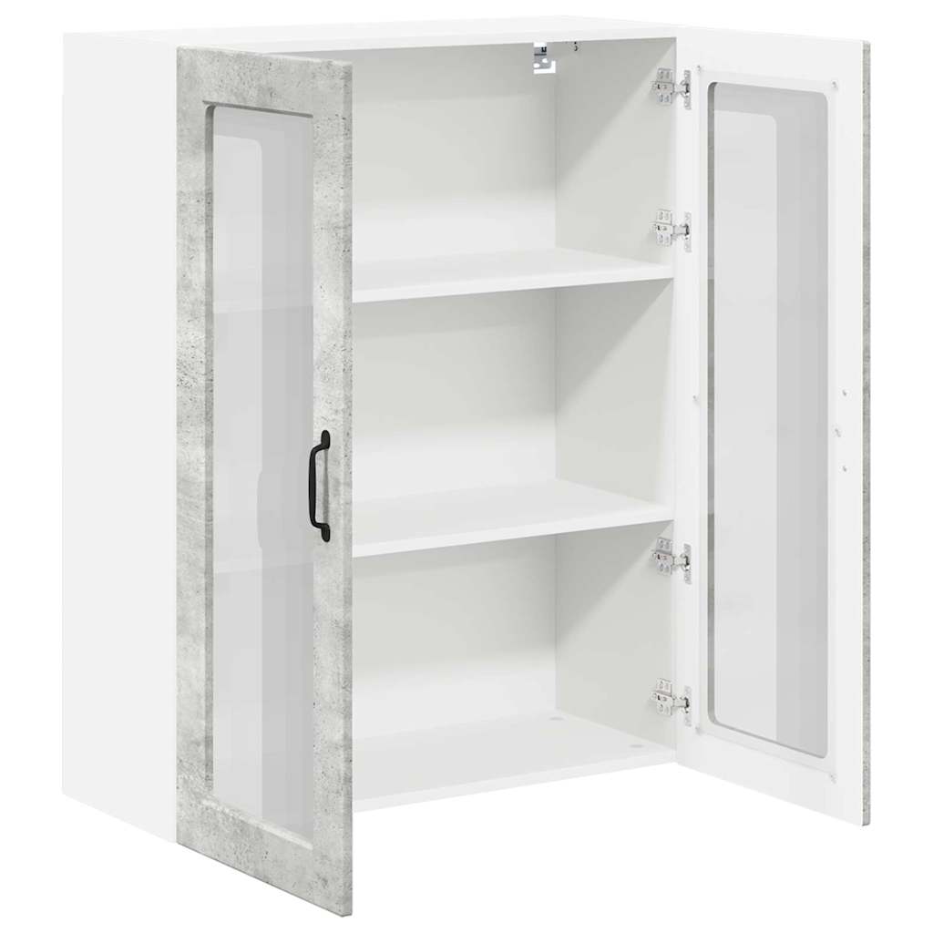 Kitchen Wall Cabinet with Shelf Concrete Grey 80 x 31 x 100 cm