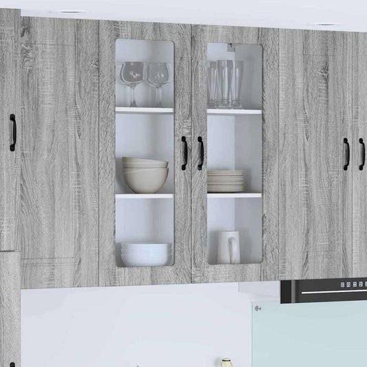 Kitchen Wall Cabinet with Shelf Grey Sonoma 80 x 31 x 100 cm